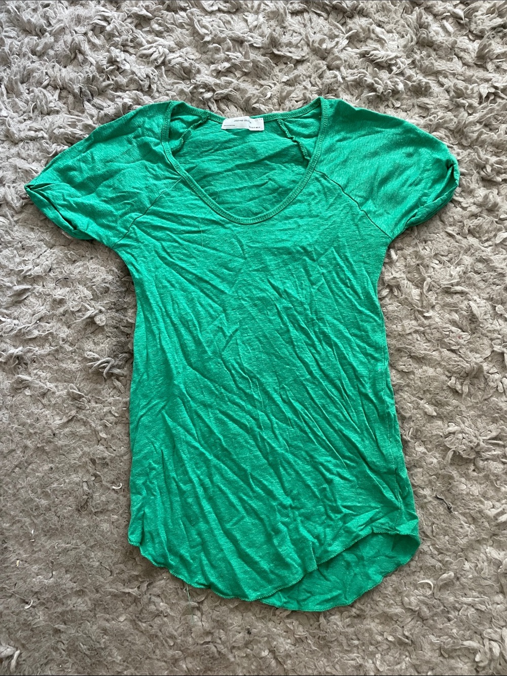 Zara Emerald Green Scoop Neck Short Sleeve Tee